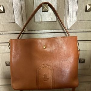 I Medici of Florence Handbag, Italian Leather, Cognac - New (without tags)